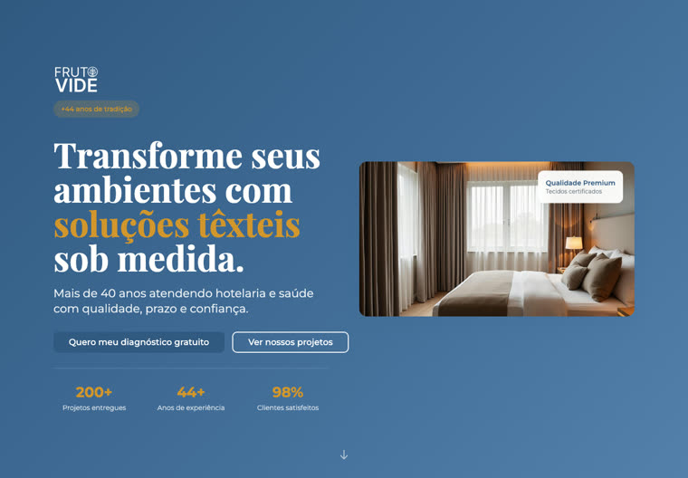 Landing page Fruto da Videira
