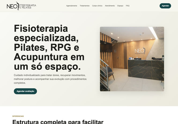 Landing page Neo Fisioterapia